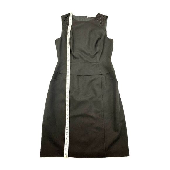 Susana Monaco Dress Size 6 Black Wool Pockets Lined with Laser Cut Pattern - Picture 12 of 12